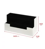 6 – Desk Top Organizer/Caddy White Leather Black Insert Jackcube Design RRP £137.94 - Image 2