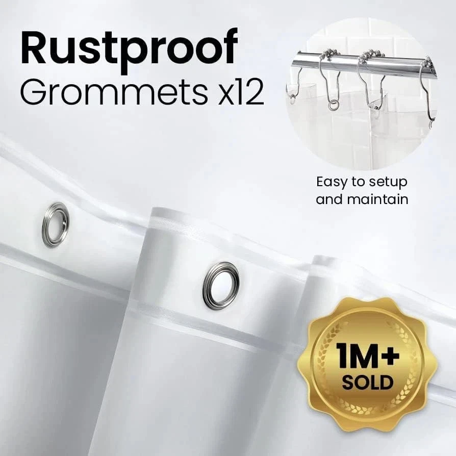 s-l1600-15 30x Clear Shower Curtain Liner, LIBA PEVA 8G W 72 x L 72″ (1 Panels) RRP £12.99 - Image 1