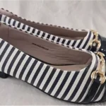 20 pairs -Bellissimo Women’s Navy Blue/White Strip Slip On Flat Shoes Size 7 UK RRP £700